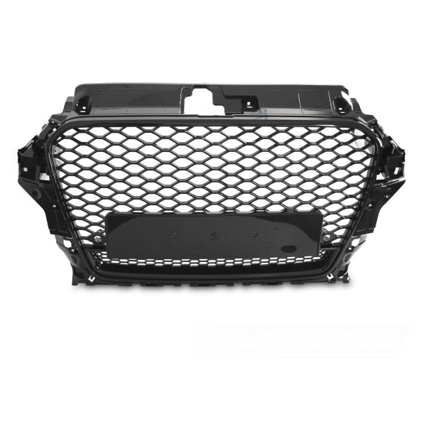 Audi A3 8V 2012-2016 - Přední maska ČERNÁ LESKLÁ s PDC