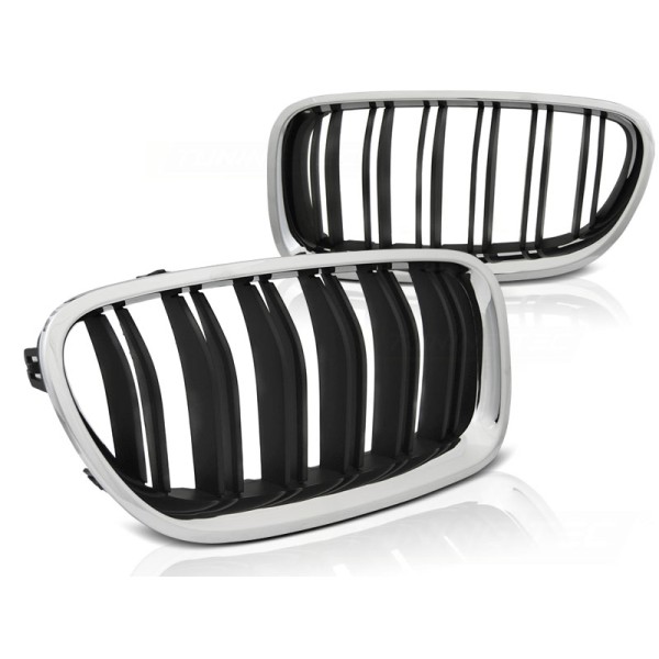 BMW F10 / F11 10-16 M5 LOOK CHROME BLACK - přední maska