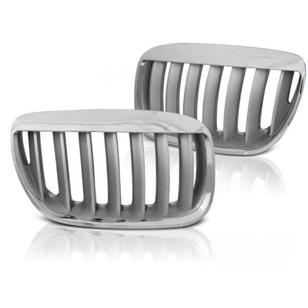 BMW X5 E53 LCI 04-06 BROWS CHROME TITAN LOOK - přední maska