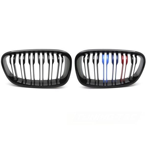 BMW F20/F21 2011-2014  - Přední maska double bar černá lesklá s trikolórou