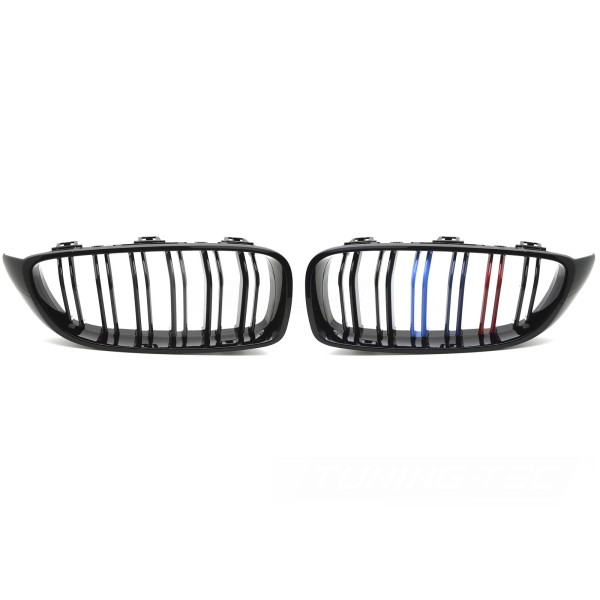 BMW F32/F33/F36 2013-2020 - Přední maska double bar černá lesklá s trikolórou