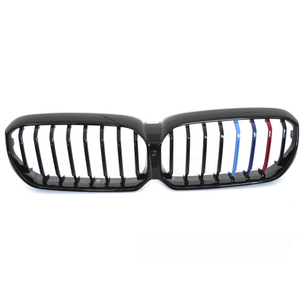 BMW G30/G31 LCI 2020-2023 - Přední maska černá lesklá s trikolórou