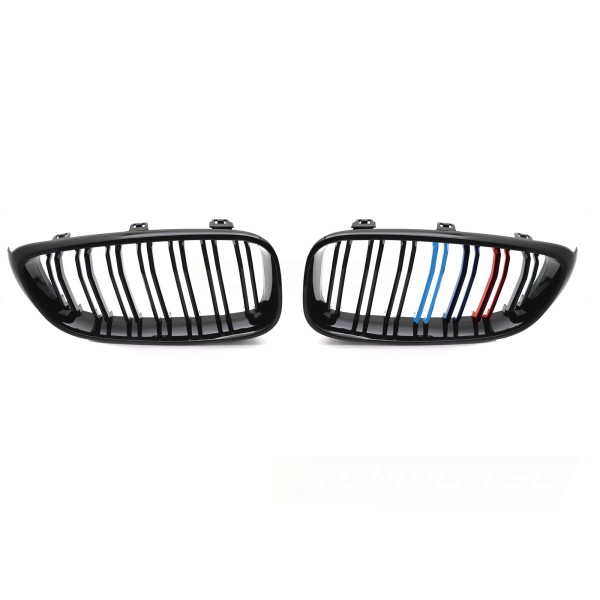 BMW F34 GT 2013-2017 - Přední maska černá lesklá double bar s trikolórou