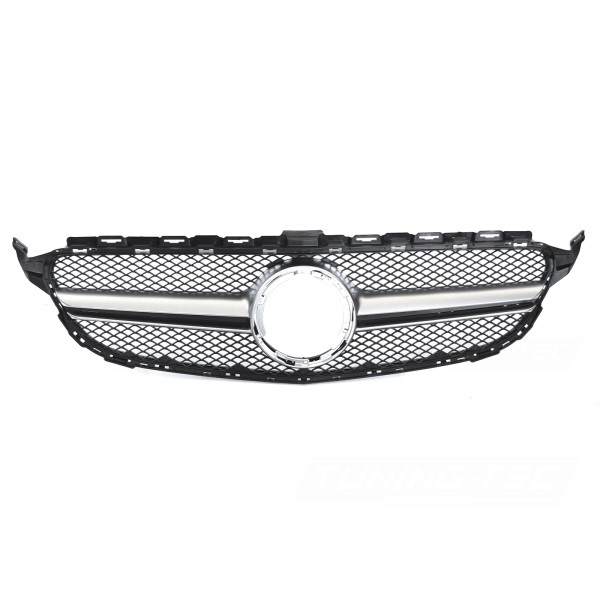 Mercedes třídy C C205/A205 2018-2023 - Přední maska černá se stříbrným
