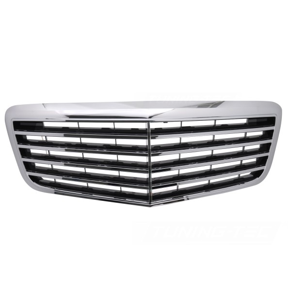 Mercedes třídy E W211/S211 2006-2009 - Přední maska černá s chromem