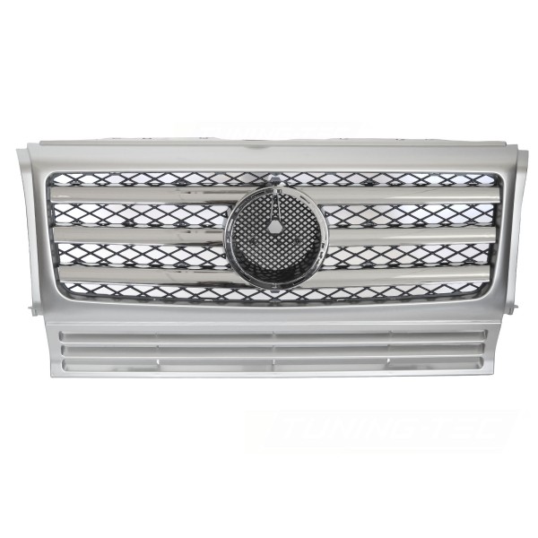Mercedes třídy G W463 1990-2012 - Přední maska stříbrná s chromem SPORT STYL
