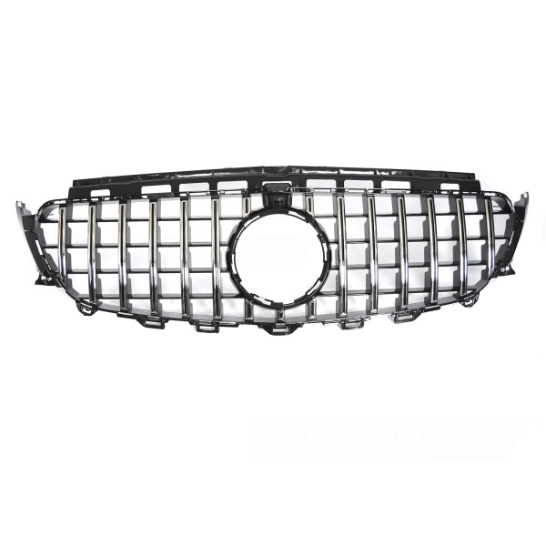 Mercedes třídy E W213/S213 2016-2019 - Přední maska černá lesklá chromová s otvorem pro kameru