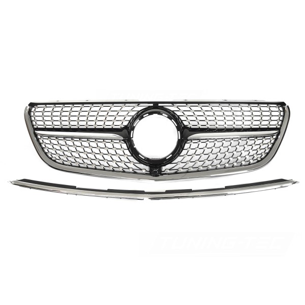 Mercedes Vito W447 2014-2019 - Přední maska DIAMOND STYLE černá s chromem