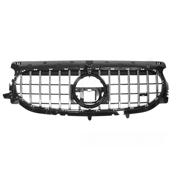 Mercedes GLA H247 2019-2023 - Přední maska GT STYLE černá lesklá s chromem