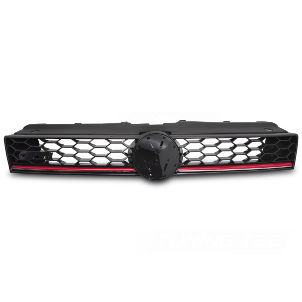 Volkswagen Polo 6R 2009-2017 -  Přední mřížka SPORT STYL černá lesklá s červenou linkou