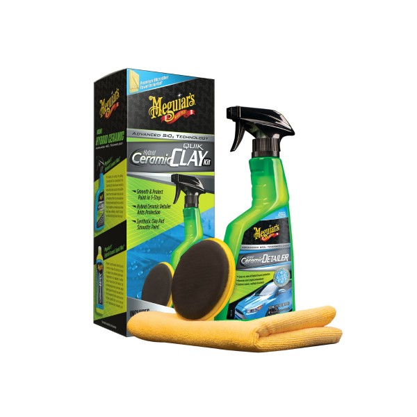 Meguiar's Hybrid Ceramic Quik Clay Kit - sada pro dekontaminaci laku s hybridním keramickým lubrikan