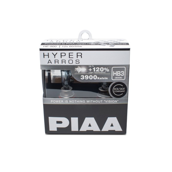 Autožárovky PIAA Hyper Arros 3900K HB3 - o 120 % vyšší svítivost, zvýšený jas