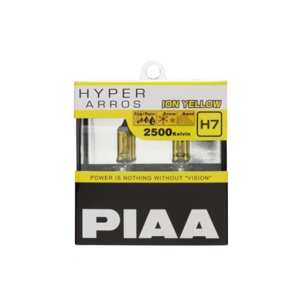 Autožárovky PIAA Hyper Arros Ion Yellow 2500K H7 - teplé žluté světlo 2500K pro použití v extrémních podmínkách