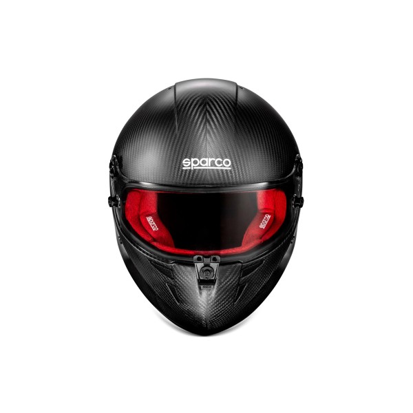 Karbonová helma Sparco STEALTH RF CARBON, s homologací FIA, barva: černo-červená