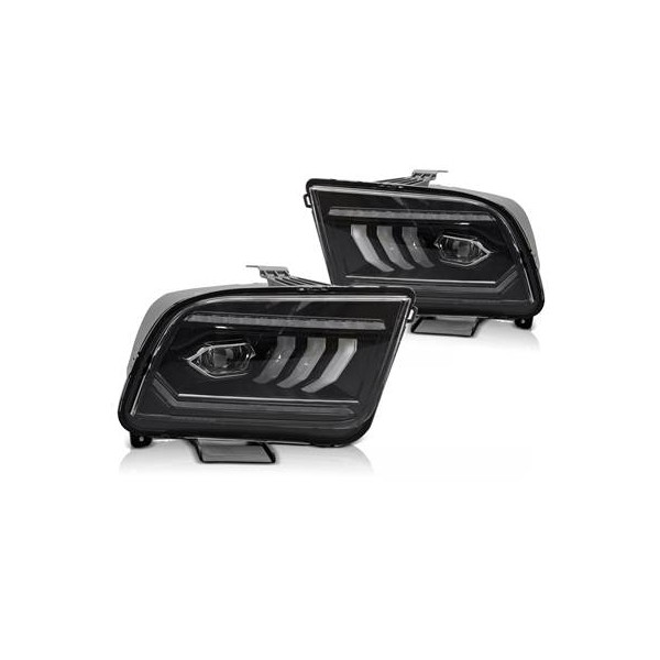 FORD MUSTANG 2004-2009 - přední LED světla TUBE ČERNÁ