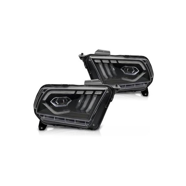 FORD MUSTANG 2010-2013 - přední LED světla ČERNÁ DRL
