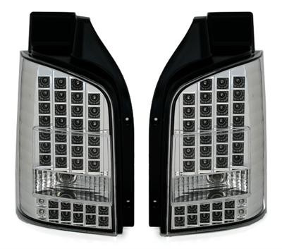 VW T5 (výklopné zadní dveře) - LED zadní čiré lampy chromové