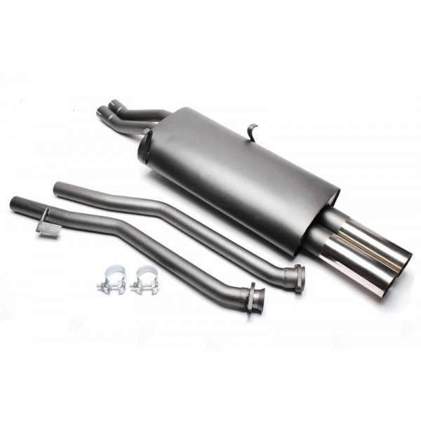 TA Technix sportovní výfuk - BMW 3 E30 320i / 325i kromě M-Technic, 2x 76 mm rovná nerezová koncovka bez pertlu