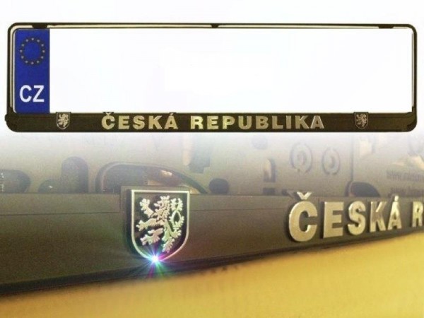 Podložka pod SPZ - S chromovým 3D logem Česká Republika