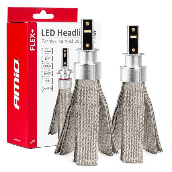 LED žárovky pro hlavní svícení FLEX+ H3 6000K 12V 24V Canbus