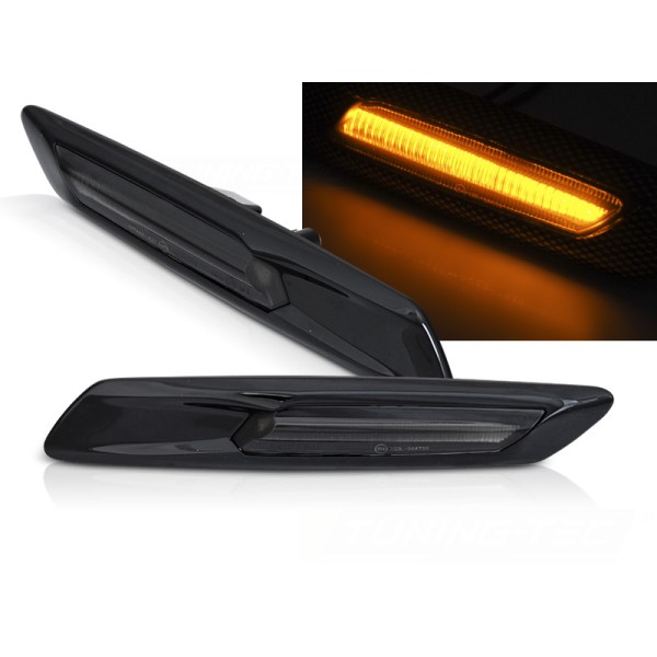BMW F10/F11 2010-2013 - LED Dynamické blikače ČERNÉ KOUŘOVÉ
