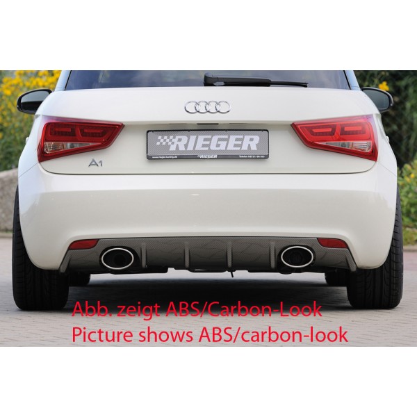 Rieger vložka zadního nárazníku pro Audi A1 8X 3-dvéř., 5-dvéř. (sportback) před faceliftem, plast ABS bez povrchové úpravy, mimo S-Line, pro sportovní koncovky na obou stranách 140x90 mm