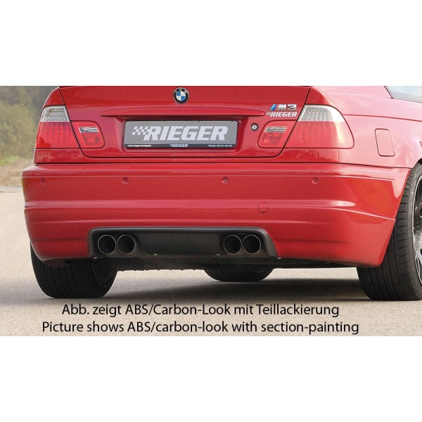 Rieger spoiler pod zadní nárazník pro BMW řada 3 E46 M3 kabriolet, kupé r.v. 06/00-, plast ABS bez povrchové úpravy