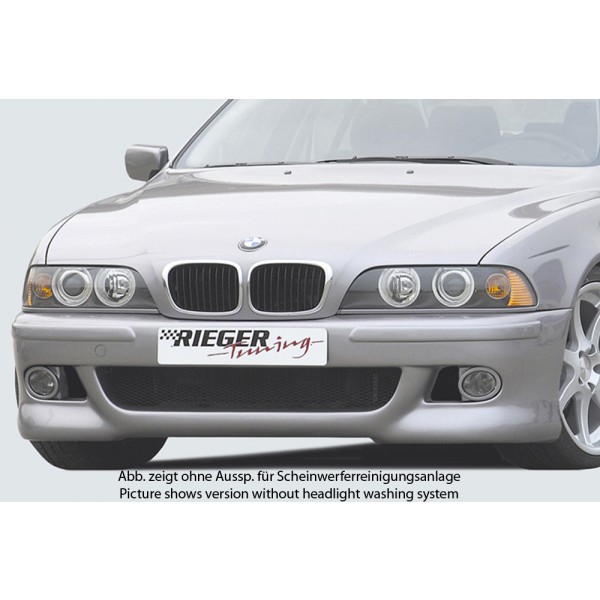 Rieger kompletní přední nárazník M5-Look pro BMW řada 5 E39 sedan, touring, plast ABS bez povrchové úpravy, s držáky originálních mlhových světlometů, pro vozy s ostřikovači předních světlometů