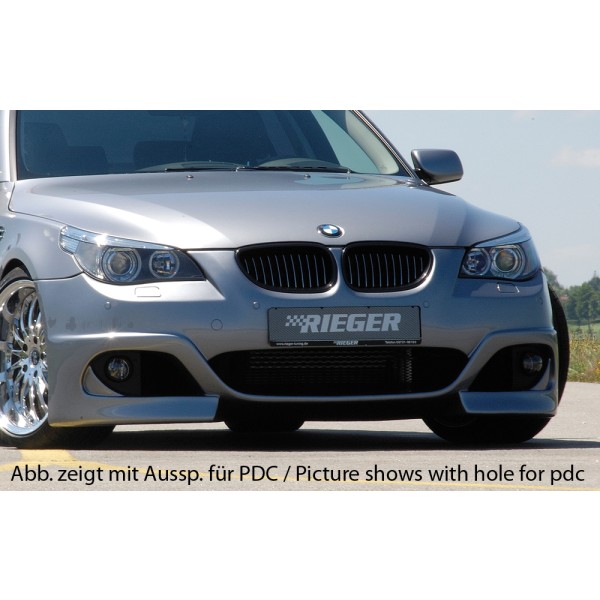 Rieger kompletní přední nárazník pro BMW řada 5 E60, E61 sedan, touring před faceliftem, plast ABS bez povrchové úpravy, pro vozy s ostřikovači předních světlometů, bez parkovacího asistenta (PDC)