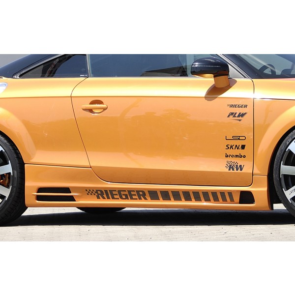 Rieger boční práh mont. strana pravá pro Audi TT 8J kupé, roadster, r.v. 09/06-, plast ABS bez povrchové úpravy, s prolisem, s prolisem a dvěma výřezy