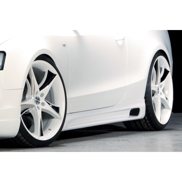 Rieger boční práh mont. strana pravá pro Audi A5 B8, B81 kabriolet, kupé vč. faceliftu, r.v. 06/07-07/11, 10/11-06/16, plast ABS bez povrchové úpravy, s prolisem a výřezem