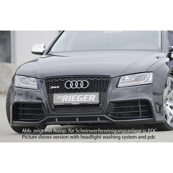 Rieger kompletní přední nárazník pro Audi A5 S5 B8, B81 kabriolet, kupé, Sportback před faceliftem, plast ABS bez povrchové úpravy, pro vozy s ostřikovači světlometů