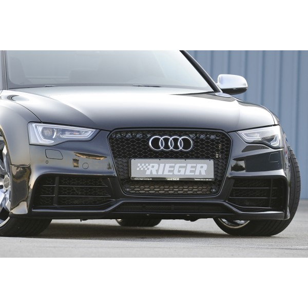 Rieger kompletní přední nárazník pro Audi A5 S5 B8, B81 kabriolet, kupé, Sportback po faceliftu, plast ABS bez povrchové úpravy, pro vozy s ostřikovači světlometů a parkovacím asistentem (PDC)