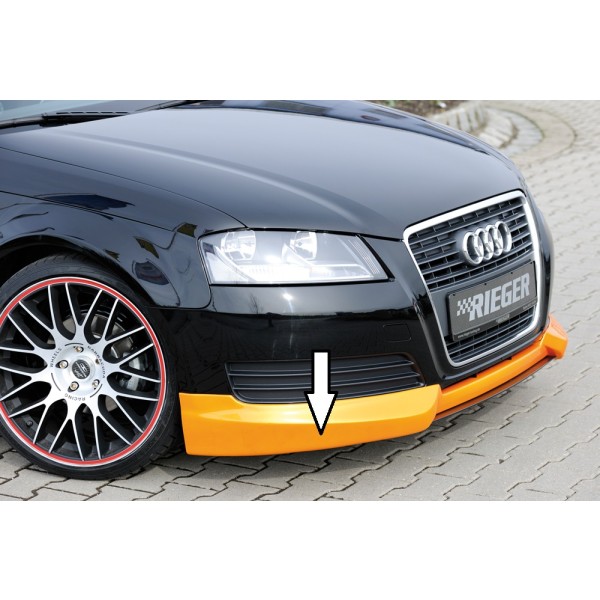 Rieger spoiler pod přední nárazník pro Audi A3 8P 3-dvéř., 5-dvéř., kabriolet, Sportback po faceliftu, r.v. 07/08-, plast ABS bez povrchové úpravy