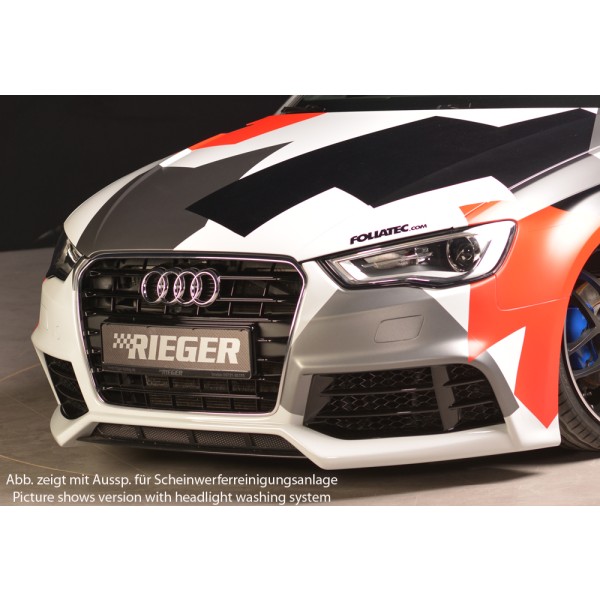 Rieger kompletní přední nárazník pro Audi A3 8V 3-dvéř. (hatchback 8V1), 5-dvéř. (sportback 8VA) před faceliftem, plast ABS bez povrchové úpravy, pro vozy bez ostřikovačů světlometů a bez PDC