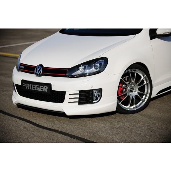 Rieger spoiler pod přední nárazník pro Volkswagen Golf 6 GTD, GTI 3-dvéř., 5-dvéř., kabriolet, plast ABS bez povrchové úpravy, bez žebrování
