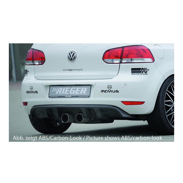 Rieger vložka zadního nárazníku pro Volkswagen Golf 6 3-dvéř., 5-dvéř., plast ABS lakovaný do černé lesklé barvy
