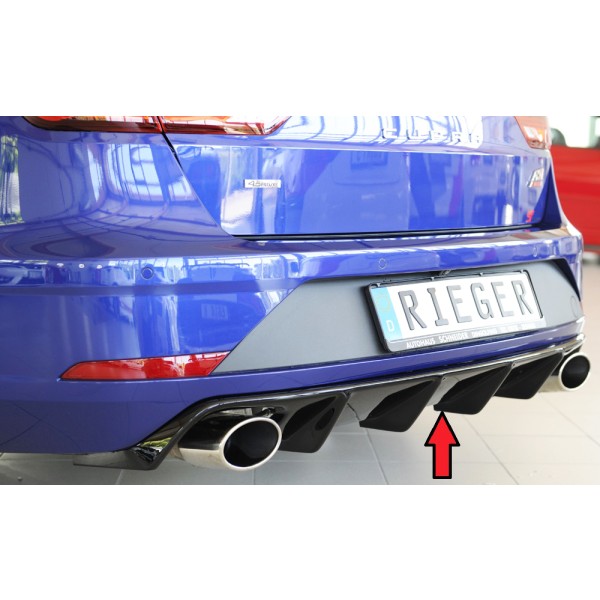 Rieger vložka zadního nárazníku pro Seat Leon Cupra 5F 5-dvéř. (ST/Combi), plast ABS lakovaný do černé lesklé barvy