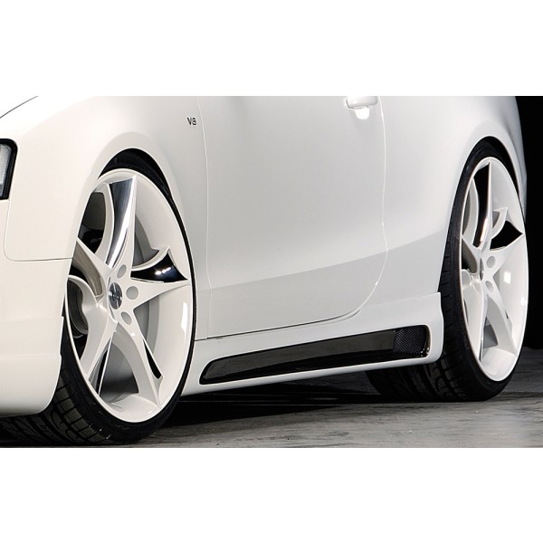 Rieger boční práh mont. strana levá pro Audi A5 B8, B81 kabriolet, kupé vč. faceliftu, r.v. 06/07-07/11, 10/11-06/16, plast ABS s povrchovou úpravou Carbon-Look, s prolisem a výřezem