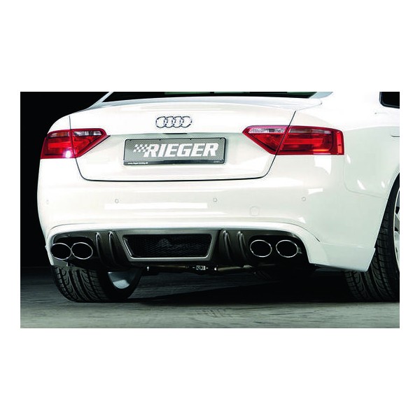 Rieger spoiler pod zadní nárazník pro Audi A5 B8, B81 kabriolet, kupé před faceliftem r.v. 06/07-07/11, plast ABS s povrchovou úpravou Carbon-Look, pro dvojité koncovky na obou stranách 4x115x85 mm