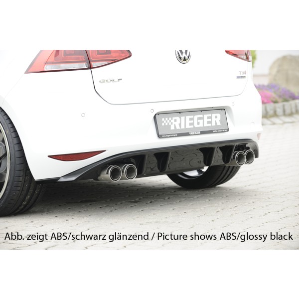 Rieger vložka zadního nárazníku pro Volkswagen Golf 7 vč. GTI, GTI Clubsport 3-dvéř., 5-dvéř. před faceliftem, plast ABS s povrchovou úpravou Carbon-Look, pro dvojité koncovky na obou stranách