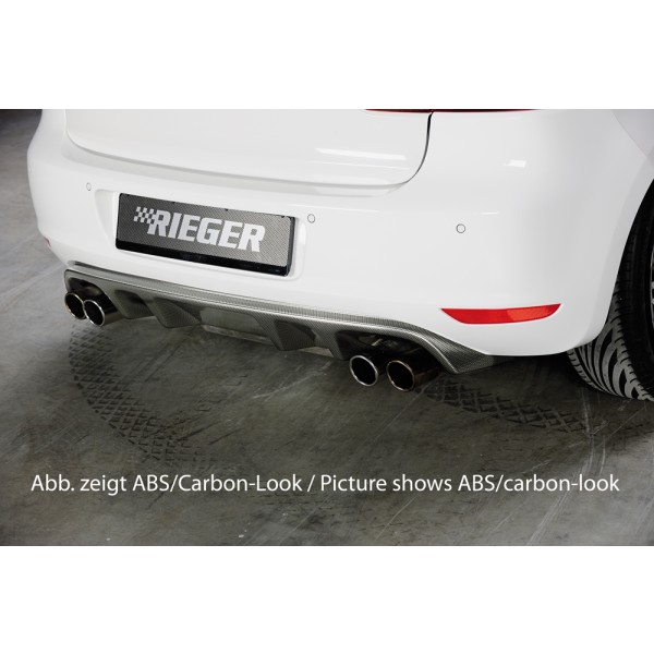 Rieger vložka zadního nárazníku pro Volkswagen Golf 6 3-dvéř., 5-dvéř., plast ABS s povrchovou úpravou Carbon-Look, pro dvojité koncovky na obou stranách