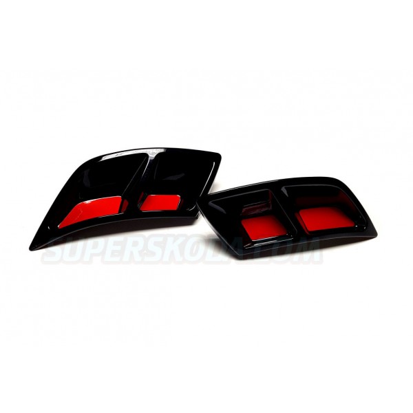 Škoda Kodiaq - atrapy výfuku TURBO design RS230 Glossy black - GLOWING RED