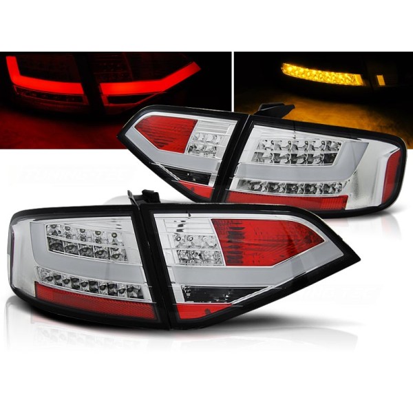 AUDI A4 B8 08-11 SEDAN - zadní LED světla chrom LED BAR