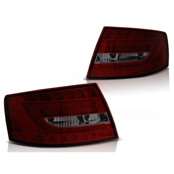 AUDI A6 C6 SEDAN 04-08 - zadní LED světla červeno kouřová 7-pin LED BAR