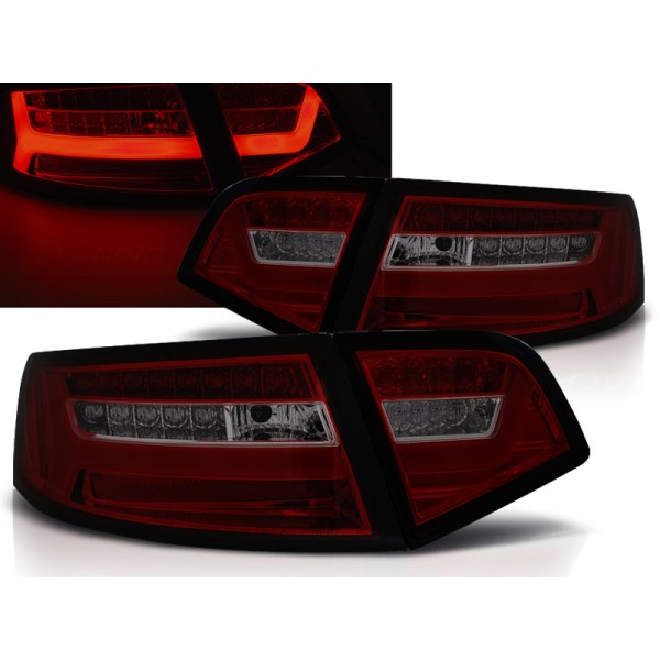 AUDI A6 08-11 SEDAN - zadní LED světla červeno kouřová LED BAR s dynamickým blinkrem