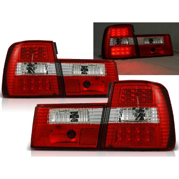 BMW E34 88-95 SEDAN - zadní LED světla červeno bílá