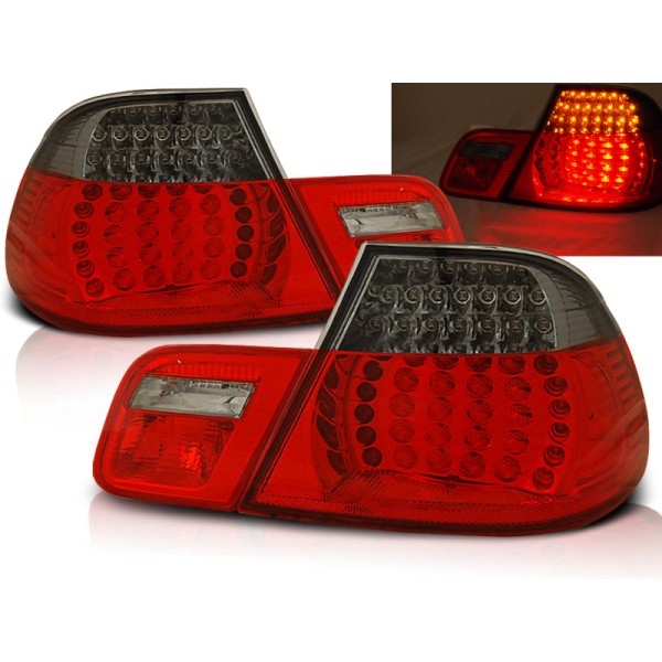 BMW E46 99-03 COUPE - zadní LED světla červeno kouřová