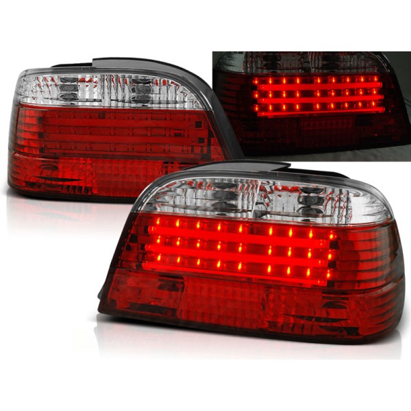 BMW E38 94-01 SEDAN - zadní LED světla červeno bílá