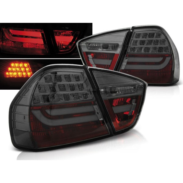 BMW E90 05-08 SEDAN - zadní LED světla kouřová LED BAR